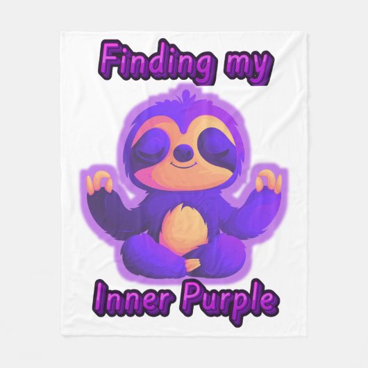 mediterende paarse luiaard Het vinden van mijn Inn Fleece Deken (Voorkant)