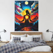 Mediterende vrouw Abstract Canvas Afdruk (Insitu (Slaapkamer))