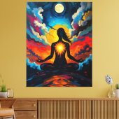 Mediterende vrouw Abstract Canvas Afdruk (Insitu (Woonkamer))