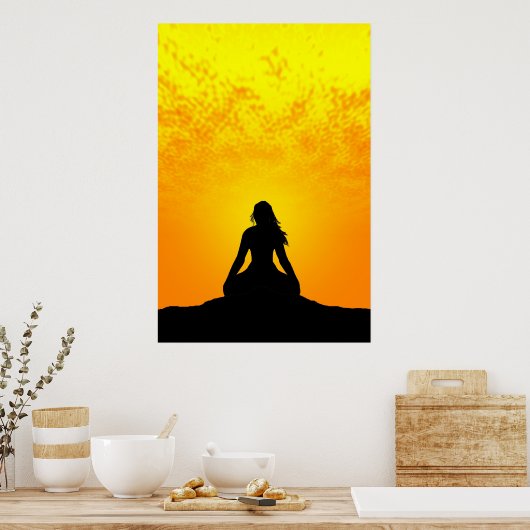 Mediterende vrouw poster (Keuken)