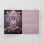 Mediterende Yoga Kristallen Amethist Lotus Verjaar Kaart (Binnen)