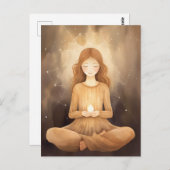 Mediterende Yoga Neutrale Aarde Tonen Beige Bruin Briefkaart (Voorkant / Achterkant)