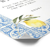 Mediterraan Amalfi Capri Baby shower Mimosa Bar Poster (Hoek)