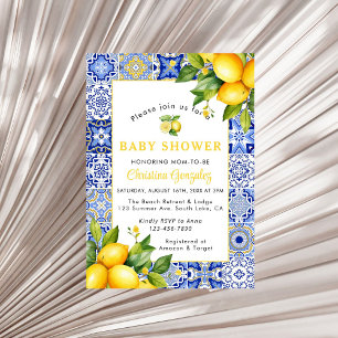 Mediterraan Amalfi Coast Baby shower Kaart