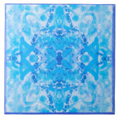 "Mediterraan Aqua Blue-patroon Tegeltje (Voorkant)