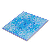 "Mediterraan Aqua Blue-patroon Tegeltje (Zijkant)