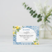 Mediterraan Baby shower Luier Raffle Enclosure Informatiekaartje (Staand voorkant)