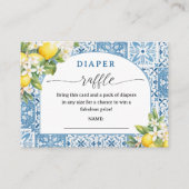 Mediterraan Baby shower Luier Raffle Enclosure Informatiekaartje (Voorkant)