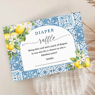 Mediterraan Baby shower Luier Raffle Enclosure Informatiekaartje