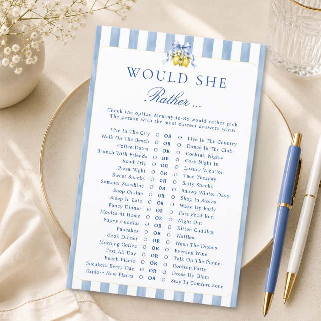 Mediterraan Baby Shower Would She Rather Spel (Creator heeft geüpload)