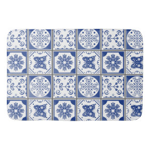 mediterraan blauw badmat