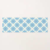 Mediterraan Blauw Bloemen Tegel Patroon Yogamat (Achterkant (horizontaal))