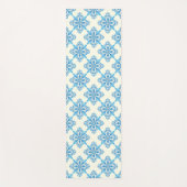 Mediterraan Blauw Bloemen Tegel Patroon Yogamat (Voorkant)