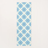 Mediterraan Blauw Bloemen Tegel Patroon Yogamat (Achterkant)