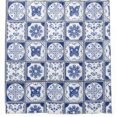 mediterraan blauw douchegordijn (Voorkant)