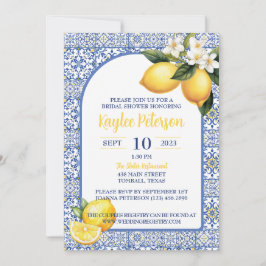 mediterraan blauw en citroen Vrijgezellenfeest uit Kaart