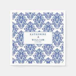 Mediterraan Blauw en witte tegels  patroon Servet