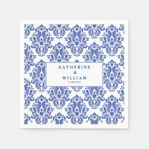 Mediterraan Blauw en witte tegels patroon Servet