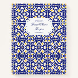 Mediterraan Blauw Geel Bruidsdouche Recept Notitieboek