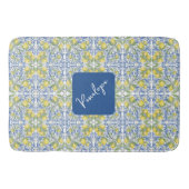 Mediterraan Blauw & Geel Citroen Tegelpatroon Badmat (Voorkant)
