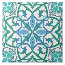 mediterraan blauw groen decoratief patroon