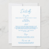 Mediterraan Blauw Hand getekend in één bruiloft Kaart (Achterkant)