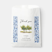 Mediterraan Blauw Italiaans Tegels Lemon Wedding Bedankzakje (Voorkant)