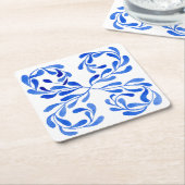 mediterraan blauw kartonnen onderzetters (Schuin)