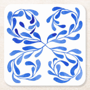mediterraan blauw kartonnen onderzetters