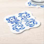 mediterraan blauw kartonnen onderzetters (Gekanteld)