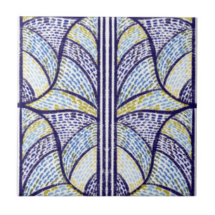 Mediterraan blauw & limoen groen mozaïek patroon tegeltje