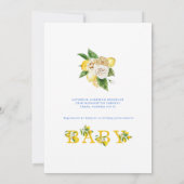 mediterraan blauw modern kleurrijk Baby shower IV Kaart (Achterkant)