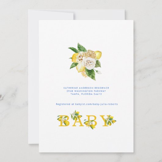 mediterraan blauw modern kleurrijk Baby shower IV Kaart (Achterkant)