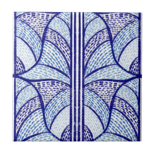 Mediterraan blauw mozaïek patroon tegeltje
