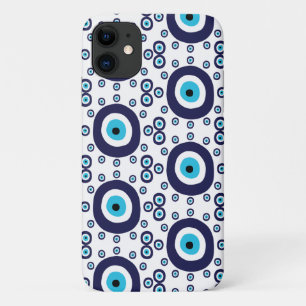 Mediterraan Blauw Nazar Evil Eye Cirkels Patroon Case-Mate iPhone Case