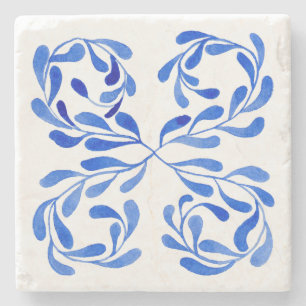 mediterraan blauw stenen onderzetter