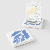 mediterraan blauw stenen onderzetter (Zijkant)