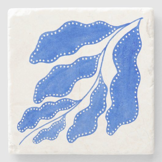 mediterraan blauw stenen onderzetter (Voorkant)