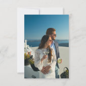 Mediterraan Blauw Tegel Citroenen Fotobruiloft Save The Date (Achterkant)