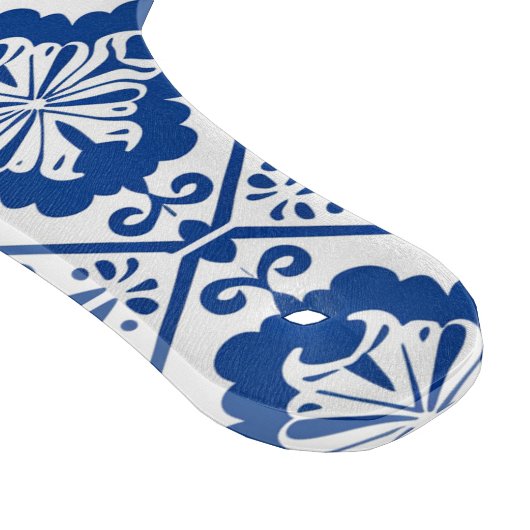 Mediterraan blauw Tegel monogram glas Snijplank (Hoek)