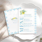 Mediterraan Blauw Tegels Citroen Bruiloft Menu Kaa