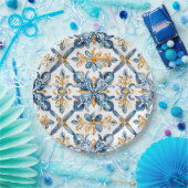 Mediterraan Blauw Tegels Decor Papier Borden Papieren Bordje (Feest)