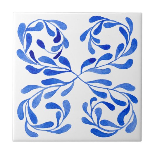 mediterraan blauw tegeltje (Voorkant)