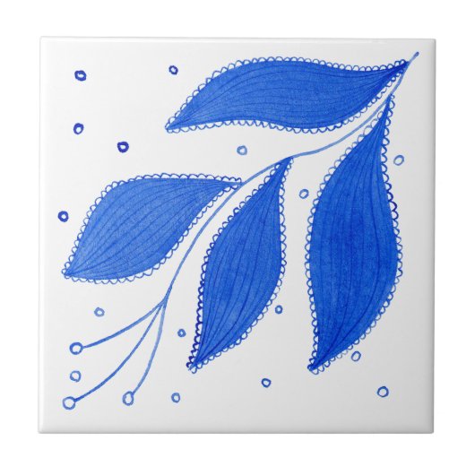 mediterraan blauw tegeltje (Voorkant)