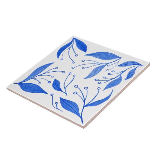 mediterraan blauw tegeltje (Zijkant)