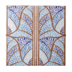 Mediterraan blauw. Terracotta & Mozaïek Patroon Tegeltje
