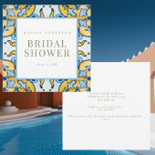 Mediterraan Blauw Vierkant Vrijgezellenfeest Kaart