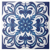 Mediterraan Blauw Wit Rustiek Portugees Azulejo Tegeltje (Voorkant)