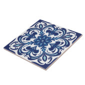 Mediterraan Blauw Wit Rustiek Portugees Azulejo Tegeltje (Zijkant)
