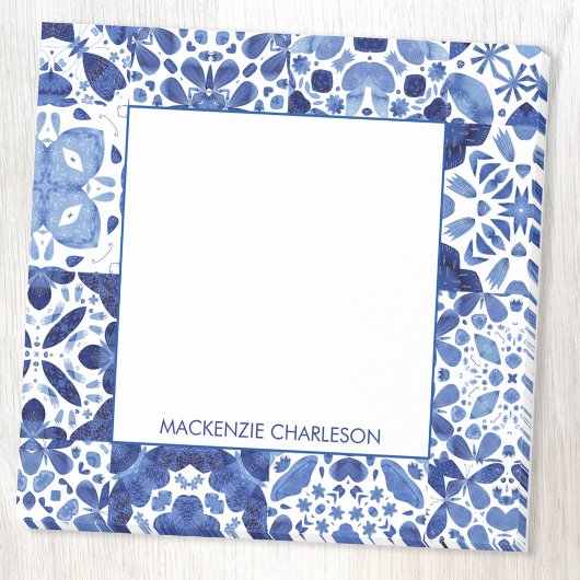 Mediterraan Blauw Wit Tegel Patroon Gepersonalisee Post-it® Notes